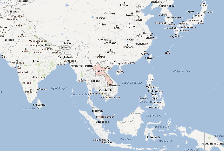 map of laos asia
